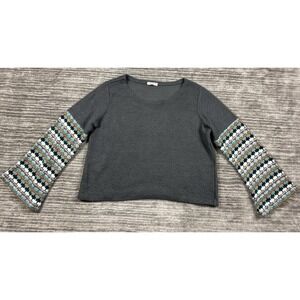 Earthbound Sweater Womens XL Gray Aztec‎ Print Round Neck Long Sleeve Casual
